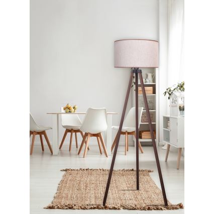 Duolla - Grīdas stāvlampa 1xE27/60W/230V d. 44 cm bēša/brūna