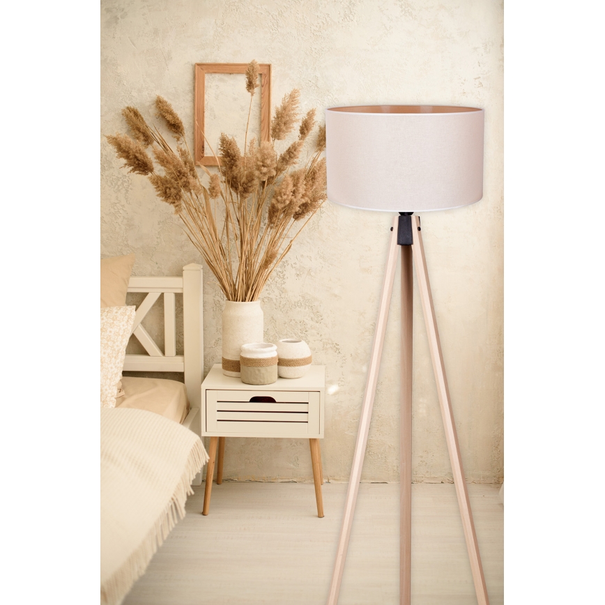 Duolla - Grīdas stāvlampa 1xE27/60W/230V d. 44 cm krēmkrāsa/bēša