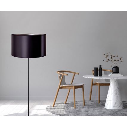 Duolla - Grīdas stāvlampa CANNES 1xE27/15W/230V d. 45 cm melna/sudraba