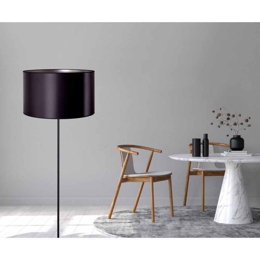 Duolla - Grīdas stāvlampa CANNES 1xE27/15W/230V d. 45 cm melna/sudraba