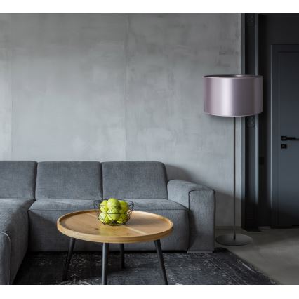 Duolla - Grīdas stāvlampa CANNES 1xE27/15W/230V d. 45 cm sudraba/melna