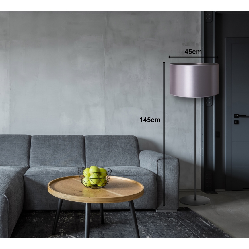Duolla - Grīdas stāvlampa CANNES 1xE27/15W/230V d. 45 cm sudraba/melna