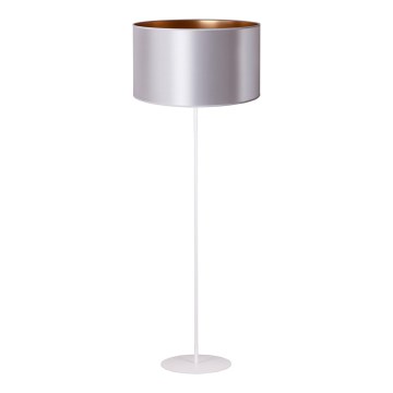 Duolla - Grīdas stāvlampa CANNES 1xE27/15W/230V d. 45 cm sudraba/varš/balta