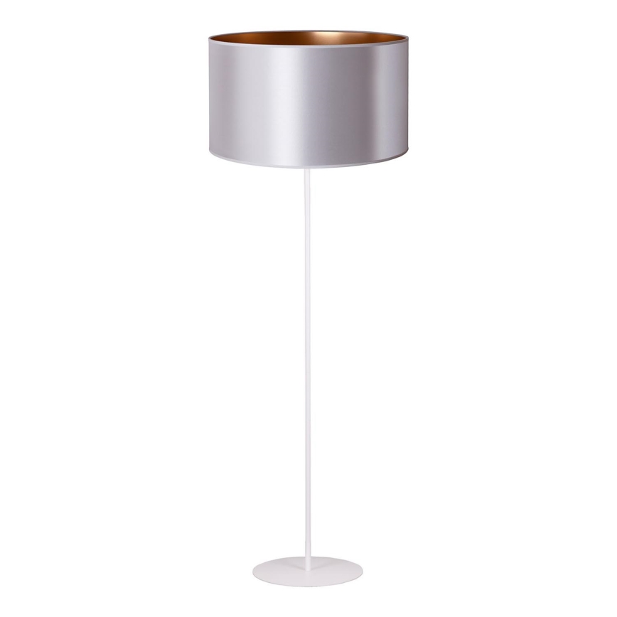 Duolla - Grīdas stāvlampa CANNES 1xE27/15W/230V d. 45 cm sudraba/varš/balta