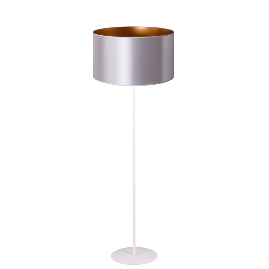 Duolla - Grīdas stāvlampa CANNES 1xE27/15W/230V d. 45 cm sudraba/varš/balta