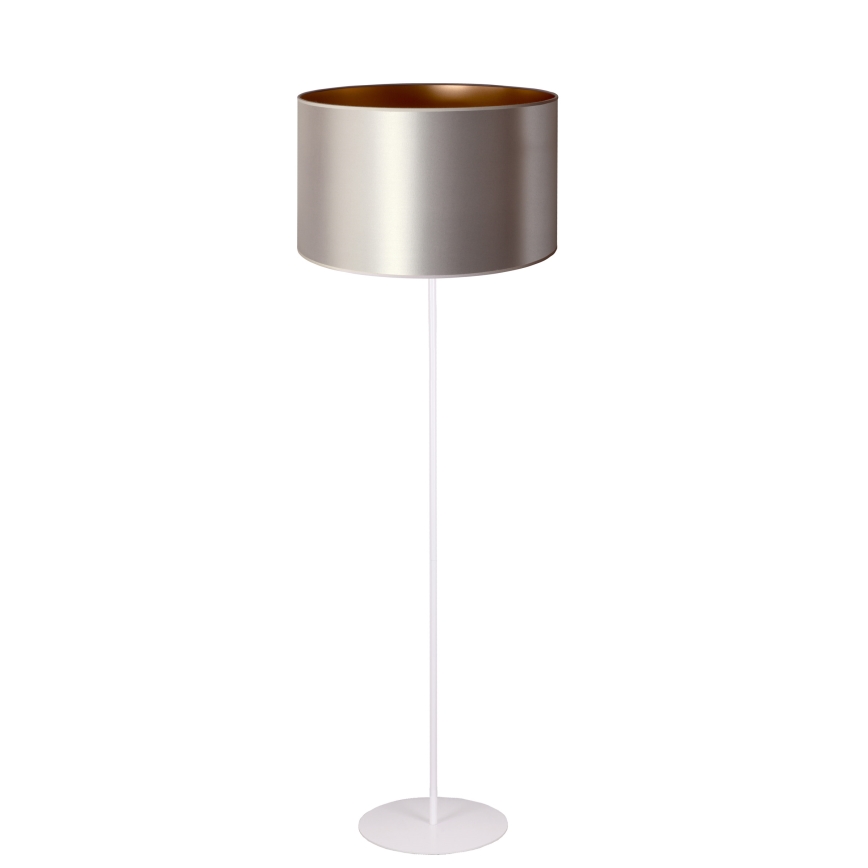 Duolla - Grīdas stāvlampa CANNES 1xE27/15W/230V d. 45 cm sudraba/varš/balta