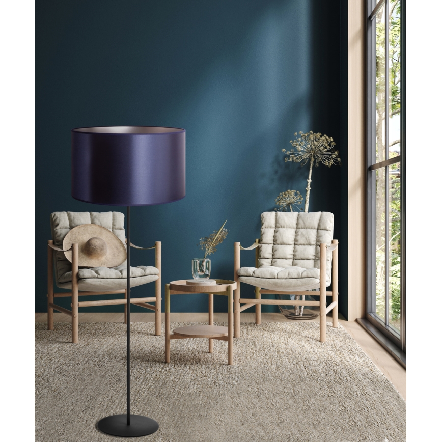 Duolla - Grīdas stāvlampa CANNES 1xE27/15W/230V d. 45 cm violeta/sudraba/melna