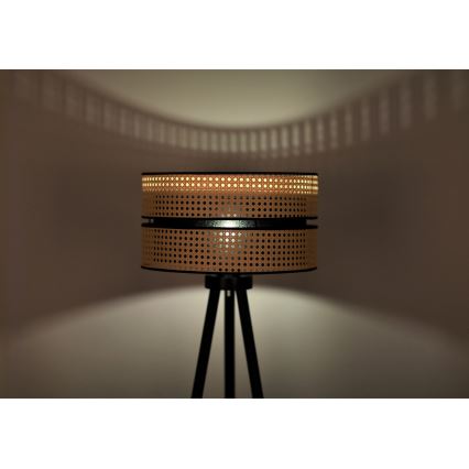 Duolla - Grīdas stāvlampa DUO 1xE27/15W/230V d. 40 cm rotanga/melna