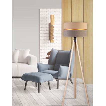 Duolla - Grīdas stāvlampa DUO 1xE27/60W/230V d. 44 cm bēša/pelēka/bēša