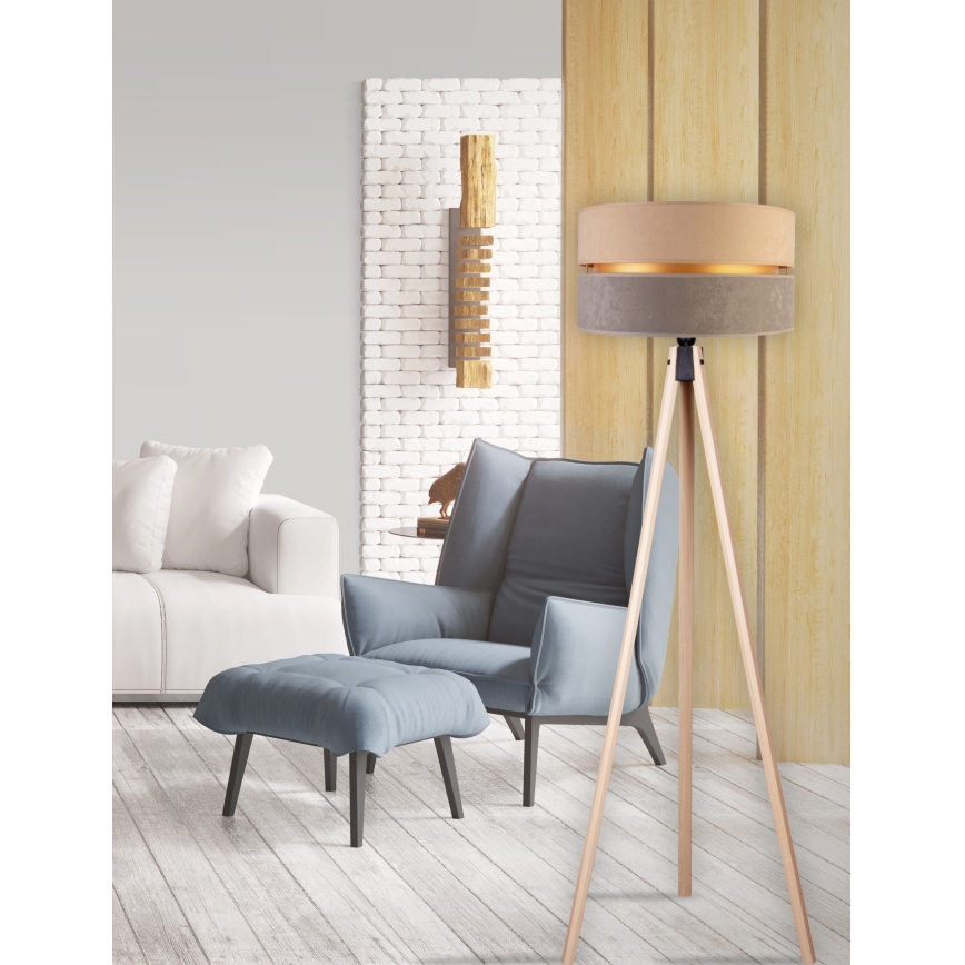 Duolla - Grīdas stāvlampa DUO 1xE27/60W/230V d. 44 cm bēša/pelēka/bēša