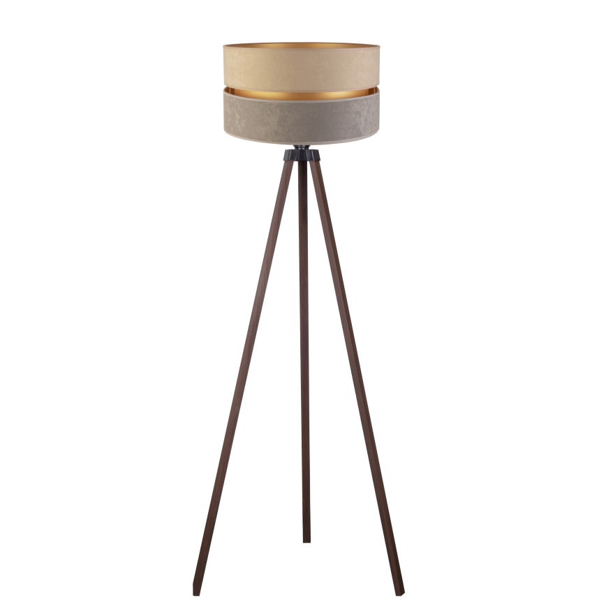 Duolla - Grīdas stāvlampa DUO 1xE27/60W/230V d. 44 cm bēša/pelēka/brūna