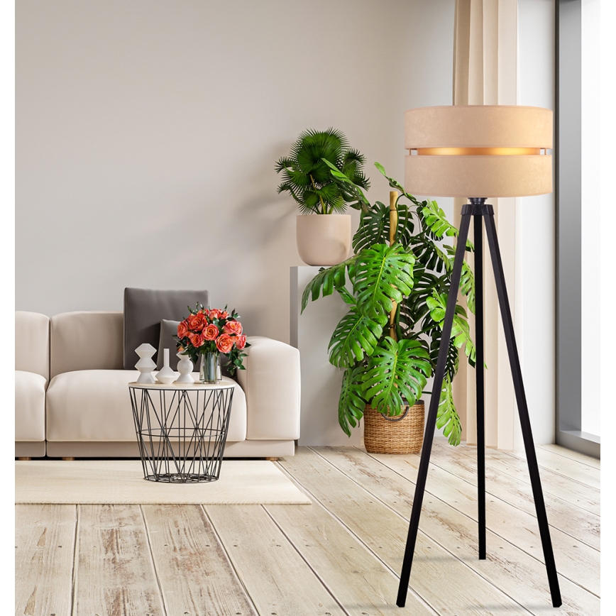Duolla - Grīdas stāvlampa DUO 1xE27/60W/230V d. 44 cm bēša/venge