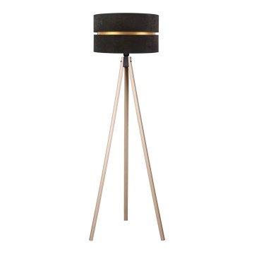 Duolla - Grīdas stāvlampa DUO 1xE27/60W/230V d. 44 cm melna/bēša