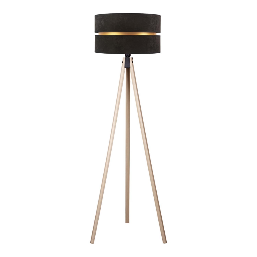 Duolla - Grīdas stāvlampa DUO 1xE27/60W/230V d. 44 cm melna/bēša