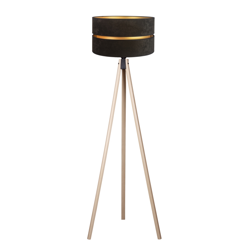 Duolla - Grīdas stāvlampa DUO 1xE27/60W/230V d. 44 cm melna/bēša