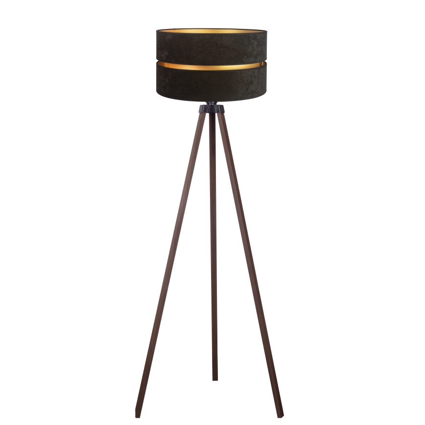Duolla - Grīdas stāvlampa DUO 1xE27/60W/230V d. 44 cm melna/brūna