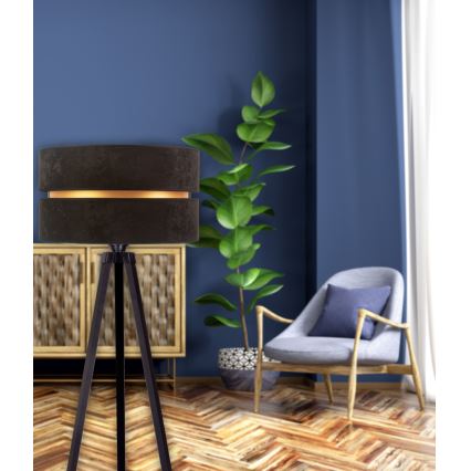 Duolla - Grīdas stāvlampa DUO 1xE27/60W/230V d. 44 cm melna/venge