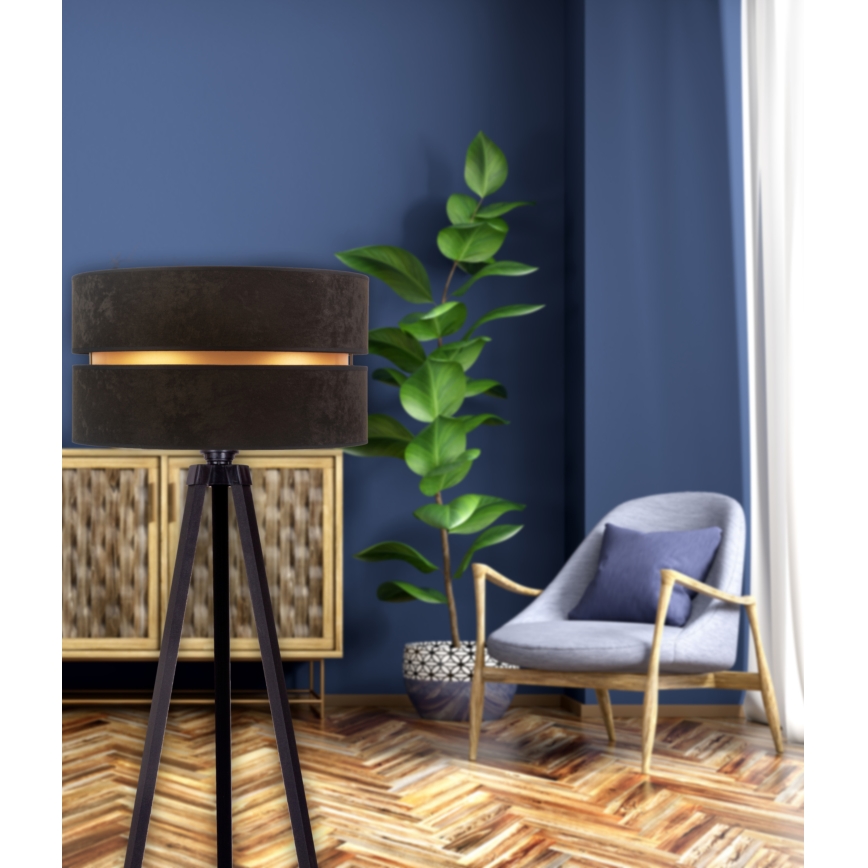 Duolla - Grīdas stāvlampa DUO 1xE27/60W/230V d. 44 cm melna/venge