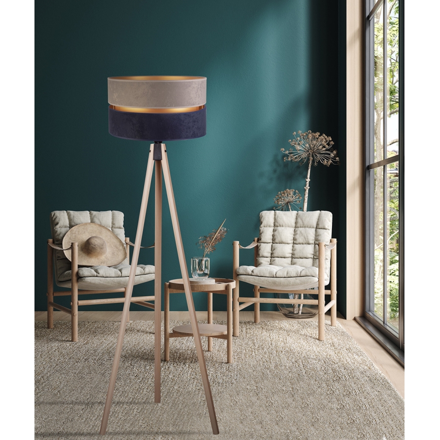 Duolla - Grīdas stāvlampa DUO 1xE27/60W/230V d. 44 cm pelēka/zila/bēša