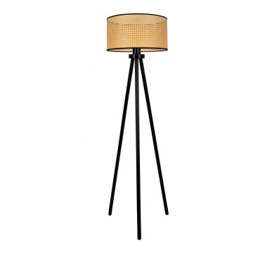 Duolla - Grīdas stāvlampa ROLLER 1xE27/15W/230V d. 45 cm rotanga/melna