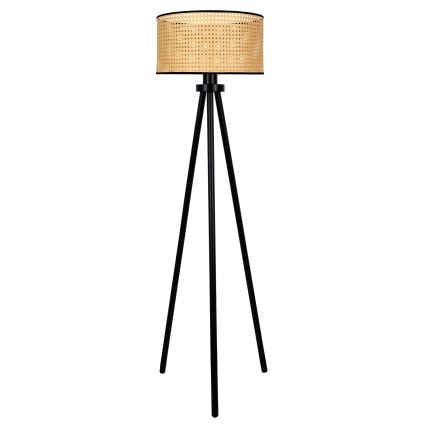 Duolla - Grīdas stāvlampa ROLLER 1xE27/15W/230V d. 45 cm rotanga/melna
