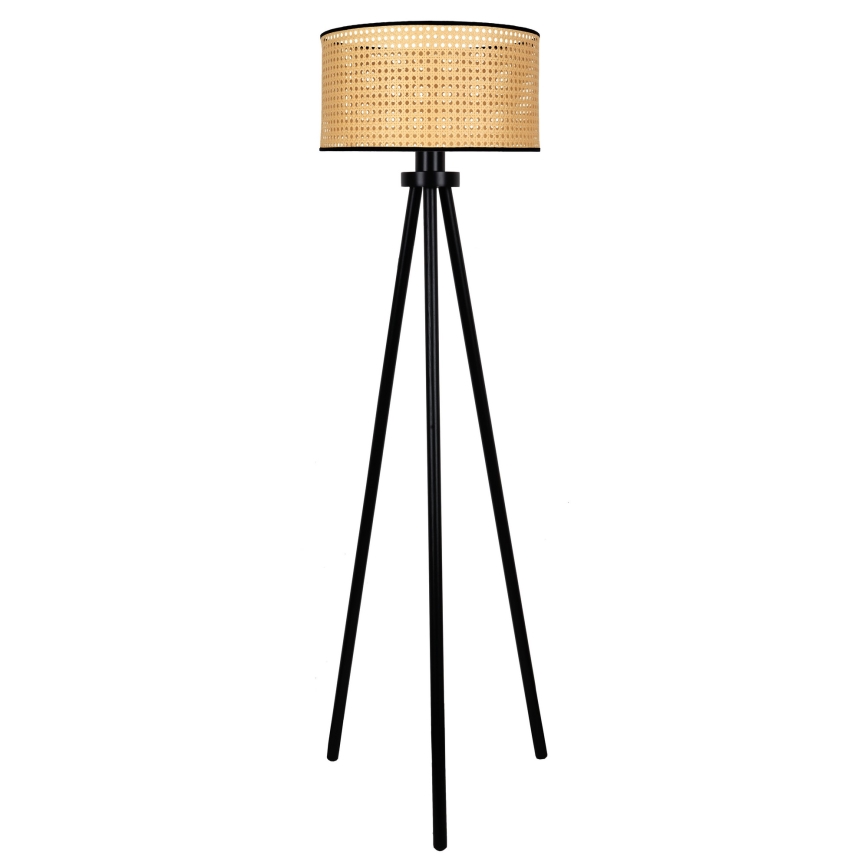Duolla - Grīdas stāvlampa ROLLER 1xE27/15W/230V d. 45 cm rotanga/melna