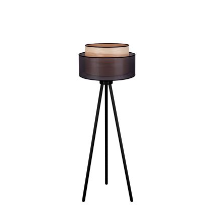 Duolla - Grīdas stāvlampa WOOD BOHO 1xE27/15W/230V d. 45 cm melna/bēša