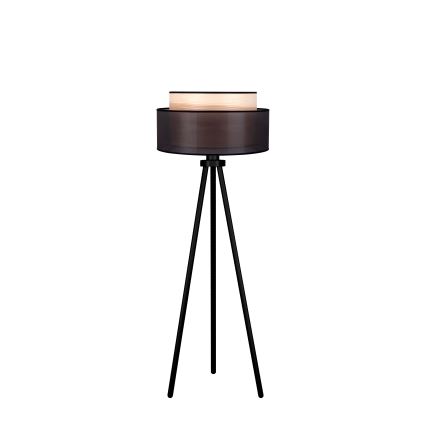 Duolla - Grīdas stāvlampa WOOD BOHO 1xE27/15W/230V d. 45 cm melna/bēša
