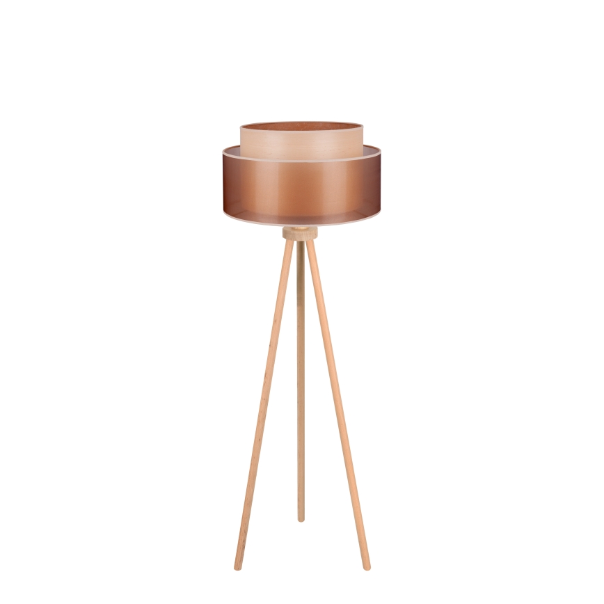 Duolla - Grīdas stāvlampa WOOD BOHO 1xE27/15W/230V d. 45 cm varš/brūna/bēša
