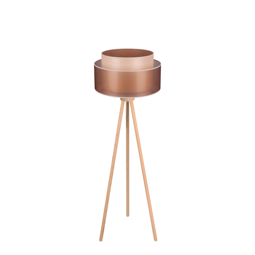 Duolla - Grīdas stāvlampa WOOD BOHO 1xE27/15W/230V d. 45 cm varš/brūna/bēša