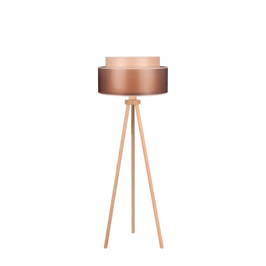 Duolla - Grīdas stāvlampa WOOD BOHO 1xE27/15W/230V d. 45 cm varš/brūna/bēša