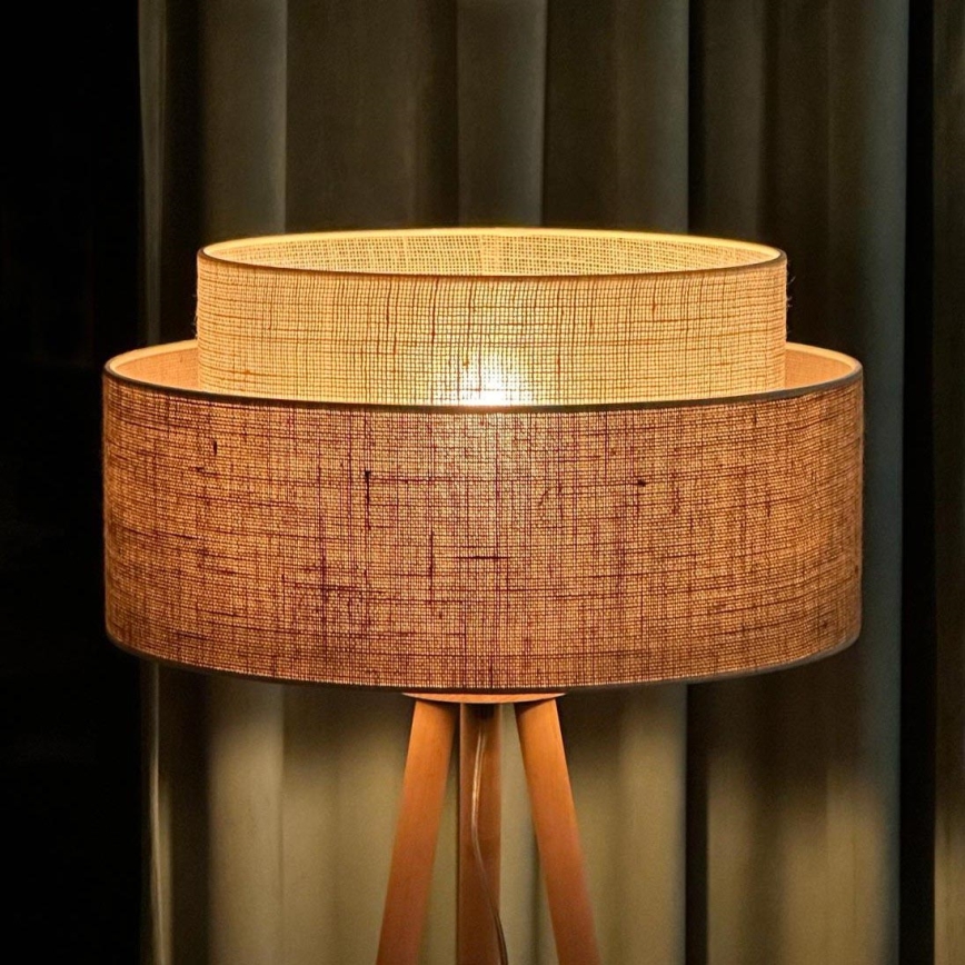 Duolla - Grīdas stāvlampa YUTE BOHO 1xE27/15W/230V d. 45 cm brūna/krēmkrāsa