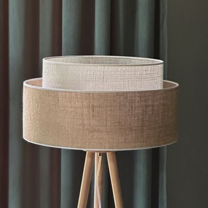 Duolla - Grīdas stāvlampa YUTE BOHO 1xE27/15W/230V d. 45 cm brūna/krēmkrāsa