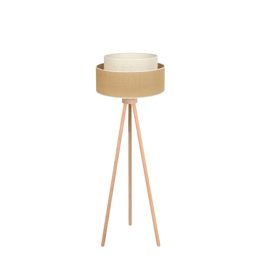Duolla - Grīdas stāvlampa YUTE BOHO 1xE27/15W/230V d. 45 cm brūna/krēmkrāsa
