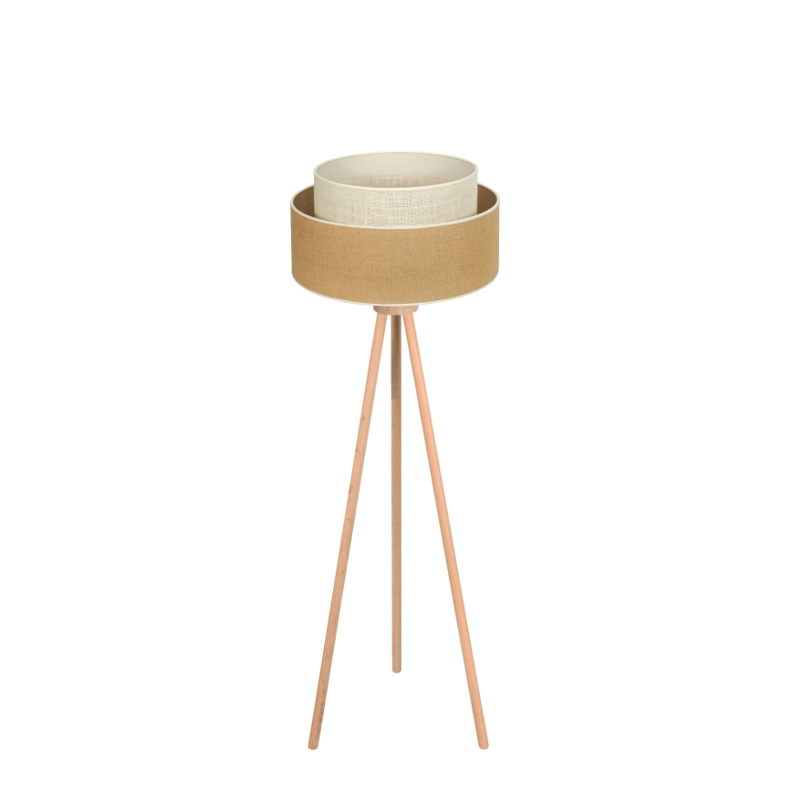Duolla - Grīdas stāvlampa YUTE BOHO 1xE27/15W/230V d. 45 cm brūna/krēmkrāsa