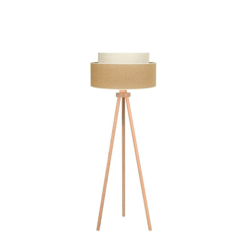 Duolla - Grīdas stāvlampa YUTE BOHO 1xE27/15W/230V d. 45 cm brūna/krēmkrāsa