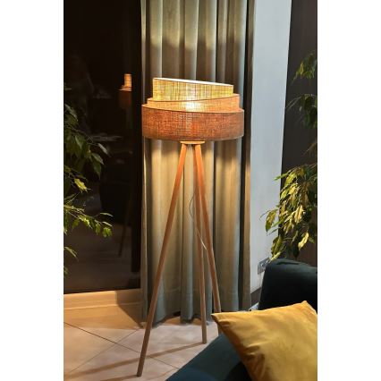 Duolla - Grīdas stāvlampa YUTE TRIO 1xE27/15W/230V d. 45 cm brūna/pelēka/bēša