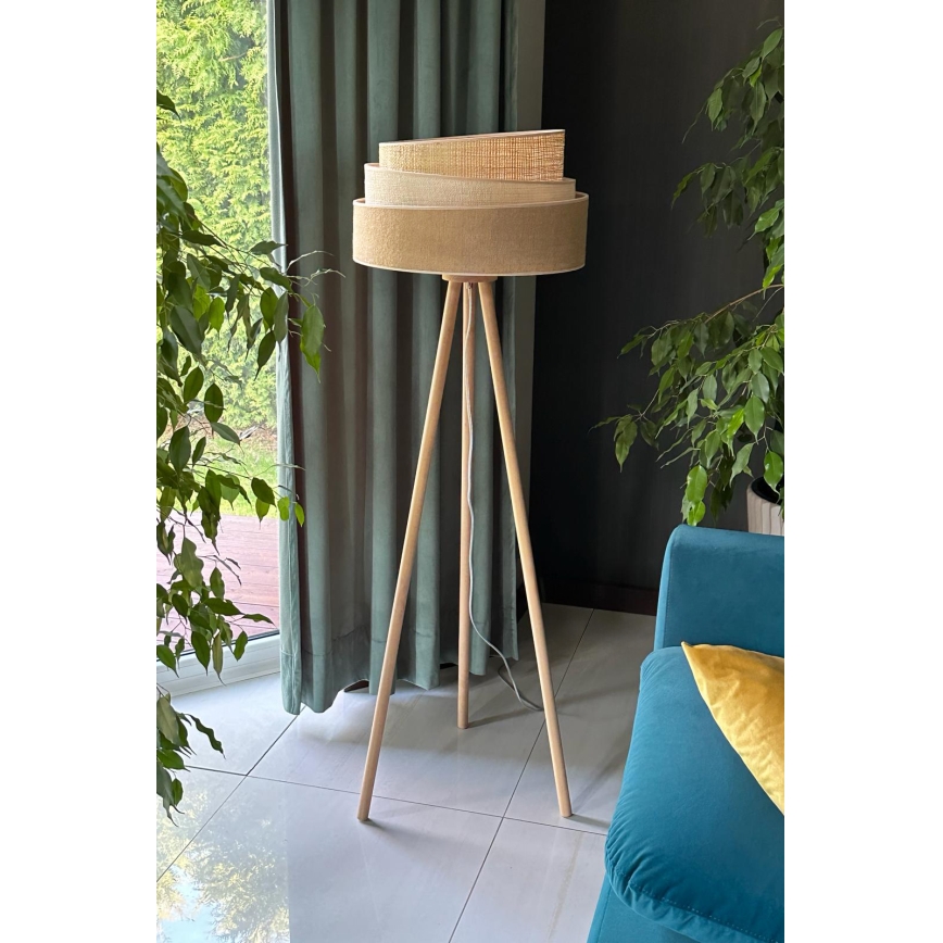 Duolla - Grīdas stāvlampa YUTE TRIO 1xE27/15W/230V d. 45 cm brūna/pelēka/bēša