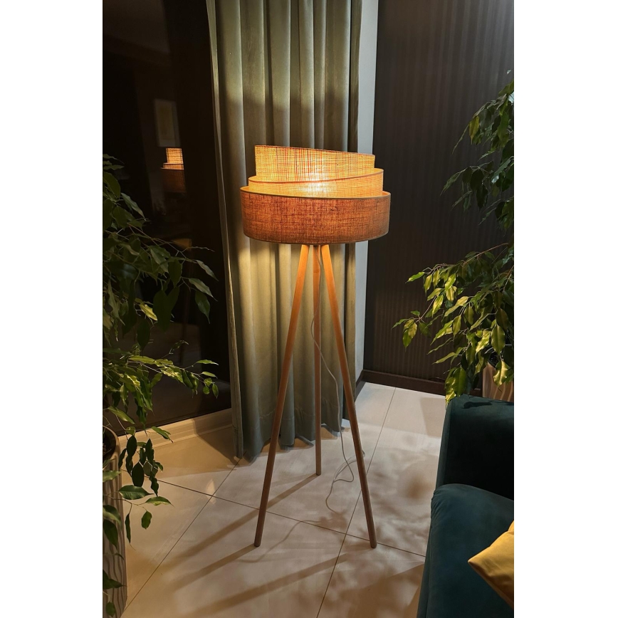 Duolla - Grīdas stāvlampa YUTE TRIO 1xE27/15W/230V d. 45 cm brūna/pelēka/bēša