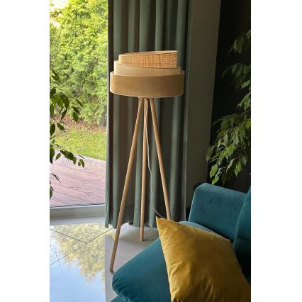 Duolla - Grīdas stāvlampa YUTE TRIO 1xE27/15W/230V d. 45 cm brūna/pelēka/bēša
