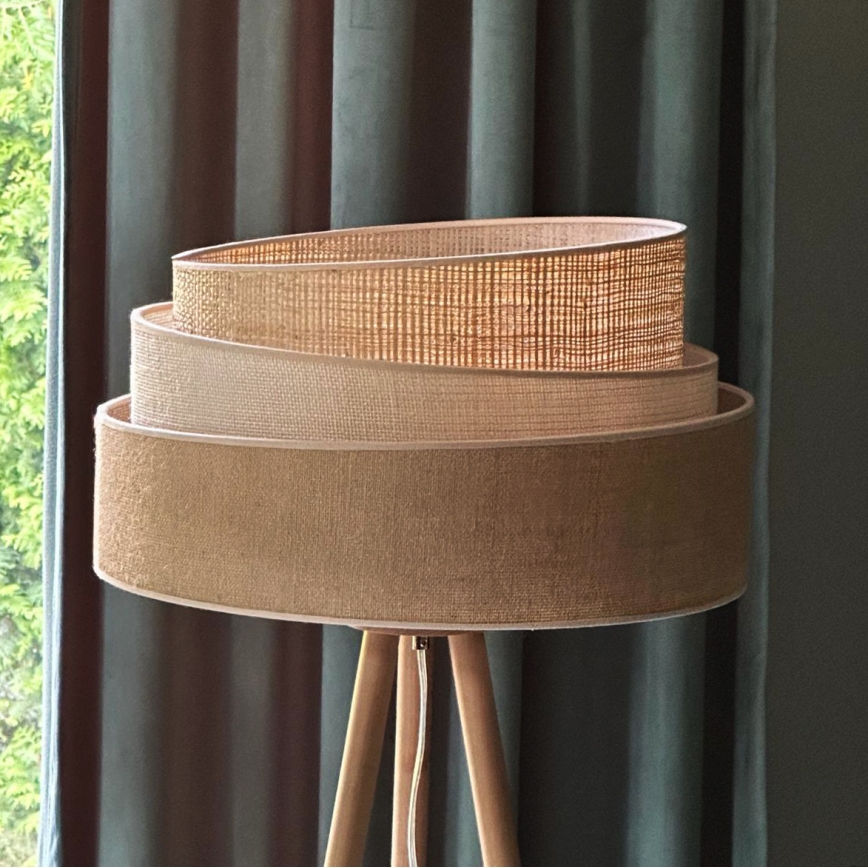 Duolla - Grīdas stāvlampa YUTE TRIO 1xE27/15W/230V d. 45 cm brūna/pelēka/bēša