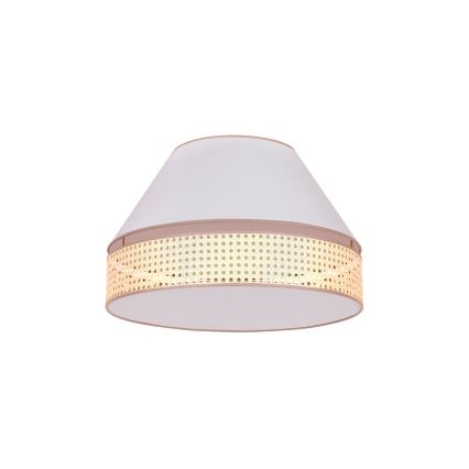 Duolla - Griestu lampa AVIGNON 1xE27/15W/230V d. 50 cm balta/rotanga