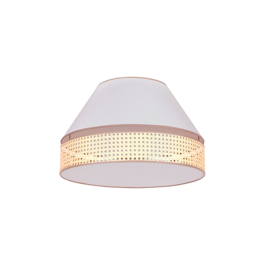 Duolla - Griestu lampa AVIGNON 1xE27/15W/230V d. 50 cm balta/rotanga