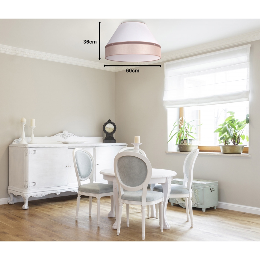Duolla - Griestu lampa AVIGNON 3xE27/15W/230V d. 60 cm balta/bēša