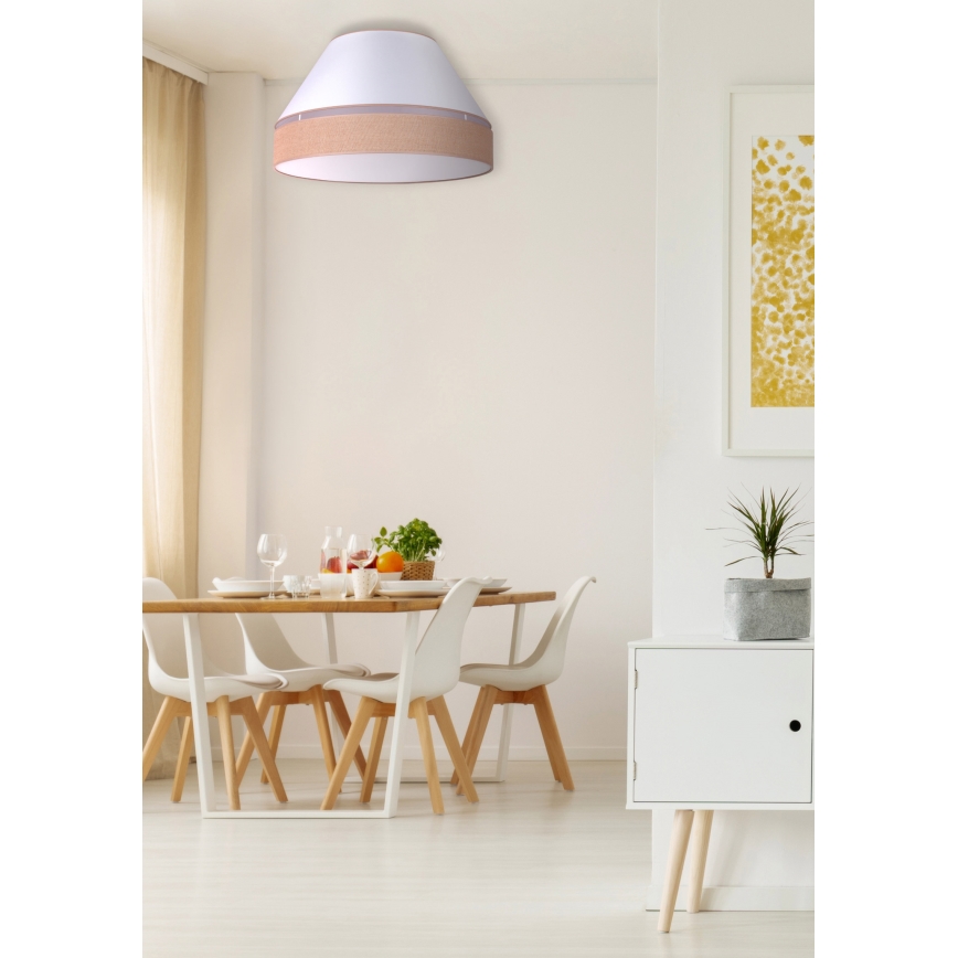 Duolla - Griestu lampa AVIGNON 3xE27/15W/230V d. 60 cm balta/brūna