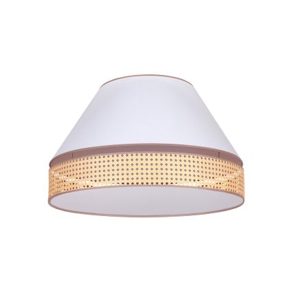 Duolla - Griestu lampa AVIGNON 3xE27/15W/230V d. 60 cm balta/rotanga