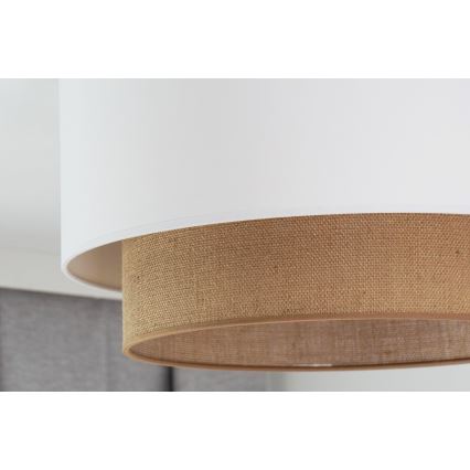 Duolla - Griestu lampa BOHO 1xE27/15W/230V d. 45 cm balta/brūna