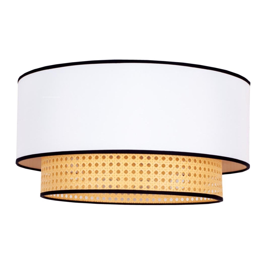 Duolla - Griestu lampa BOHO 1xE27/15W/230V d. 45 cm balta/rotanga