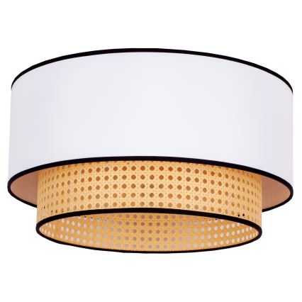 Duolla - Griestu lampa BOHO 1xE27/15W/230V d. 45 cm balta/rotanga