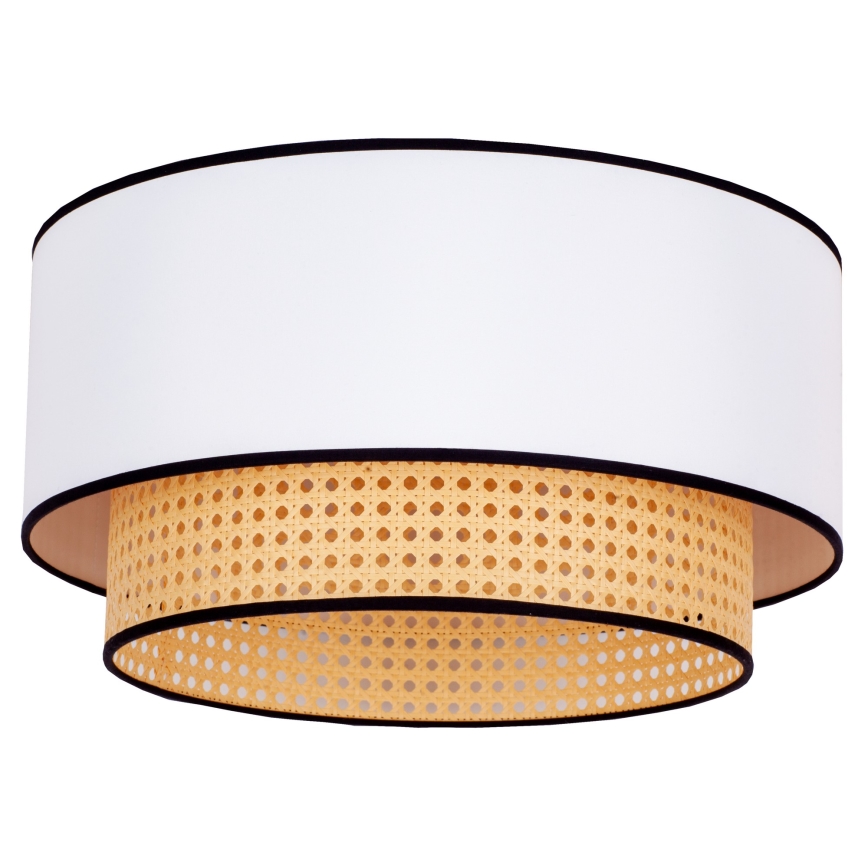 Duolla - Griestu lampa BOHO 1xE27/15W/230V d. 45 cm balta/rotanga